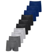Kit 10 Cuecas Masculinas Boxer Microfibra Huxter Colors
