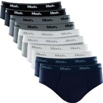 Kit 10 Cuecas Mash Modelo Slip Masculina Tecido Algodão