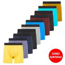 Kit 10 Cuecas Shortinho Boxer Masculinas Elástico Slim - SLIM FITNESS