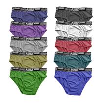 Kit 10 Cuecas Slip 100% Algodão Cueca Adulto Masculina Kit 10 Cuecas Slip 100% Algodão Cueca Adulto Masculina