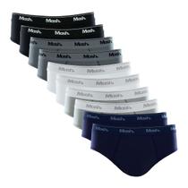 Kit 10 Cuecas Slip Masculina Cueca Box Algodão Cotton Mash