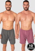 Kit 10 Cuecas Vekyo Samba Canção Masculina Malha Lisa