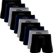 Kit 10 Cuecas Zorba Boxer Algodão Box Elástico Sem Costura Cueca Masculina Confortável Seamless 781