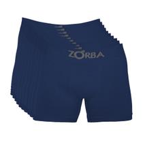 Kit 10 Cuecas Zorba Boxer sem Costura Algodão 781 Azul Marinho