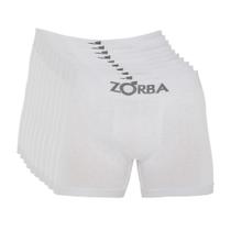 Kit 10 Cuecas Zorba Boxer sem Costura Algodão 781 Branco - M