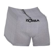 Kit 10 Cuecas Zorba Boxer sem Costura Algodão 781 Mescla - G