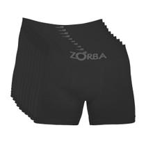 Kit 10 Cuecas Zorba Boxer sem Costura Algodão 781 Preto - G