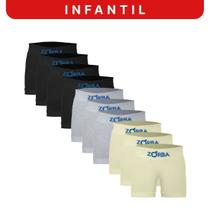 Kit 10 Cuecas Zorba Infantil Boxer sem Costura Algodão 678 Mescla/Preto/Amarelo - M Kit 10 Cuecas Zorba Infantil Boxer sem Costura Algodão 678 Mescla/Preto/Amarelo - M