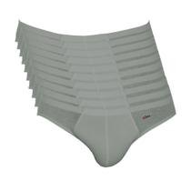 Kit 10 Cuecas Zorba Slip Algodão 791 Grafite - GG
