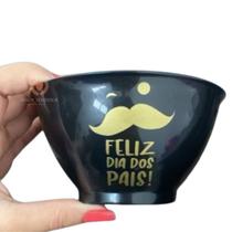 Kit 10 Cumbuca Bowl Plástico Feliz DiaDosPais + Colher - Maior Vendedor