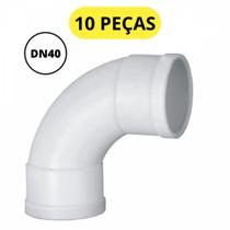 Kit 10 curva 90 graus curta para esgoto sec dn40 krona 0599