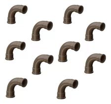 Kit 10 Curva Longa Pvc Marrom Soldável 50mm 90º Tigre