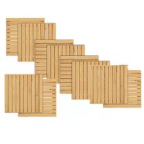 Kit 10 Deck Madeira Modular 50X50 Natural Área Int E Ext