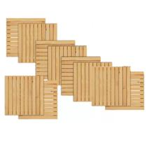 Kit 10 Deck Madeira Modular 50x50 Natural Área Int E Ext