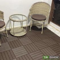 Kit 10 Deck modular plástico textura madeira Jardim banheiro sacada - TRIDECK