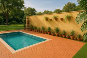 Kit 10 Decks Madeira Plástico Encaixe Modular Piscina Sacada 30x30cm