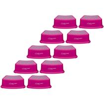 kit 10 Degrau Infantil de Plastico Antiderrapante Rosa Para Pia Vaso Balcão e Pode Ser Utilizado Como Assento Armazenador