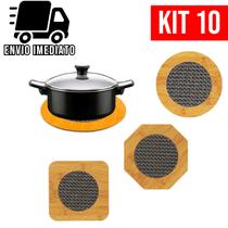 Kit 10 Descanso de Panela Bambu Porta Panela e Travessa para Mesa Cozinha