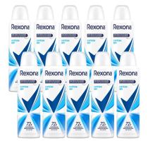 Kit 10 Desodorante Antitranspirante Aerosol Feminino Rexona Cotton Dry 72 horas 150ml