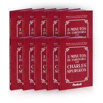 Kit 10 Devocional 3 minutos com Charles Spurgeon Vermelho Luxo
