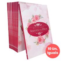 Kit 10 Devocional Amando a Deus Rosas Aquarela