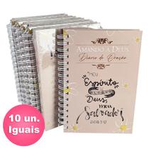 Kit 10 Diário de Oração - Amando a Deus Lettering Capa Dura Espiral