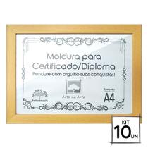 Kit 10 Diplomas Premium Madeira A4 com Tela de Acetato e MDF