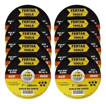 Kit 10 Disco Corte Inox 7 Polegadas 180mm Reforçado 2 Telas Kit 10 Disco Corte Inox 7 Polegadas 180mm Reforçado 2 Telas