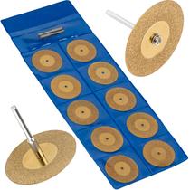 Kit 10 Disco De Corte Diamantado 50Mm Titânio Micro Retífica