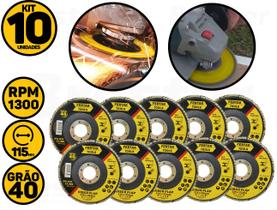 Kit 10 Disco De Desbaste Tipo Flap 4-1/2" 115mm Fertak