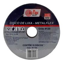 Kit 10 Disco de Lixa Metalflex 115mm Tração Grão 120