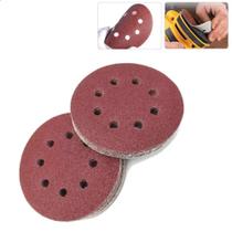 KIT 10 Disco de Lixa Pluma 125mm 8 Furos Lixadeira Roto Orbital Grão 400