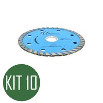 Kit 10 disco diamantado lamina circular corta pedra 105x20mm