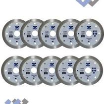 Kit 10 Disco Diamantado Turbo 110mm Ultra Fino para Vidros Porcelanatos Garrafas Copos Espelho Pastilha de Vidro Artesan