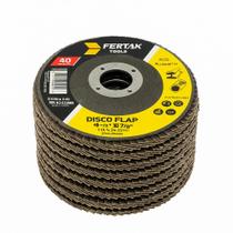 Kit 10 Disco Flap 115mm Grão 40 4.1 , 2 Alumínio Polimento Lixa Fertak