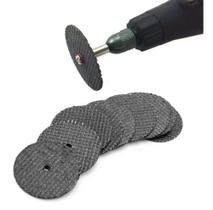 Kit 10 Discos Corte Mini Retifica Com Fibra De Vidro 32mm + 1 haste