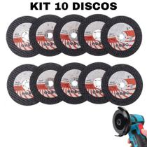 Kit 10 Discos De Corte De Resina Circular Lixa Esmerilhadeira PowerGrip 76mm
