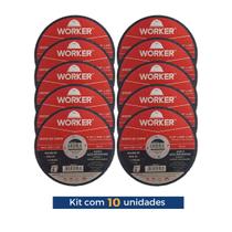 KIT 10 DISCOS DE CORTE WORKER 4. 1/2” x 3/64” x 7/8”