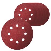 Kit 10 Discos de Lixa 220 125mm com Velco Óxido de Alumínio Hessen