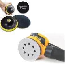 Kit 10 Discos de Lixa Branco Fecho Aderente E Base Suporte Boina Disco de Lixa 125mm Kit 10 Discos de Lixa Branco Fecho Aderente E Base Suporte Boina Disco de Lixa 125mm