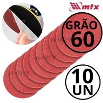 Kit 10 Discos de Lixa Grão 60 com tiras autocolantes 115mm Para Rokit Politriz Lixadeira - MTX