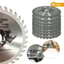 Kit 10 Discos De Serra Circular 110mm Para Madeira 36 Dentes - Felsen