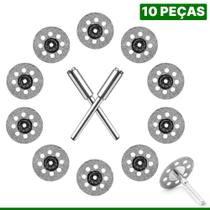 Kit 10 Discos Diamantado Corte 22 Mm Micro Retifica Metal Vidro