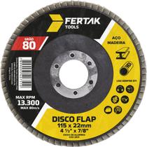 Kit 10 Discos Flap 4.1/2" 115mm Abas Flexível Revestidas Grãos Fertak