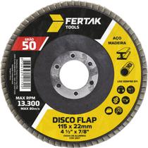 Kit 10 Discos Flap 4.1/2" 115mm Grãos Polimento Acabamento Uniforme Fertak
