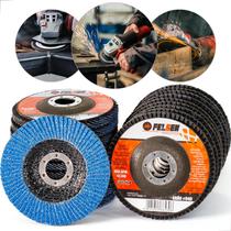 Kit 10 Discos Flap Lixa Desbaste Lixadeira Esmerilhadeira Metal Madeira Ferro 4,1/2 115mm Kit 10 Discos Flap Lixa Desbaste Lixadeira Esmerilhadeira Metal Madeira Ferro 4,1/2 115mm