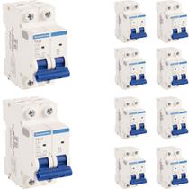 Kit 10 Disjuntor 10A Bipolar Tramontina TDJ3 Curva C 3kA Kit 10 Disjuntor 10A Bipolar Tramontina TDJ3 Curva C 3kA