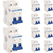 Kit 10 Disjuntor 6A Bipolar Tramontina TDJ3 Curva C 3kA