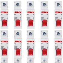 Kit 10 Disjuntor Monopolar Automático 10a Curva C Sdd61c10 Steck Kit 10 Disjuntor Monopolar Automático 10a Curva C Sdd61c10 Steck