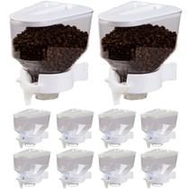 Kit 10 Dispenser de Parede Porta Alimentos Mantimentos Cereais Grãos Armazenamento 1,4 Litros